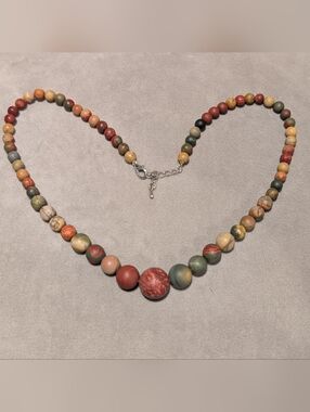 Multi-Color Natural Stone Bead Necklace - Earth Tones